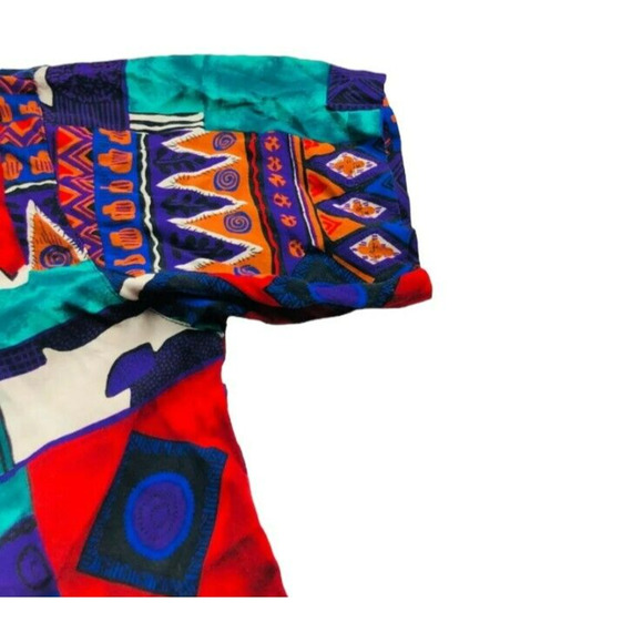 Laura Katherine Womens 100% Rayon Button Front Blouse Aztec Multicolor 18W/38 - Picture 3 of 8